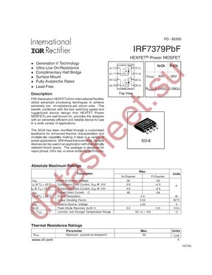 IRF7379PBF datasheet  